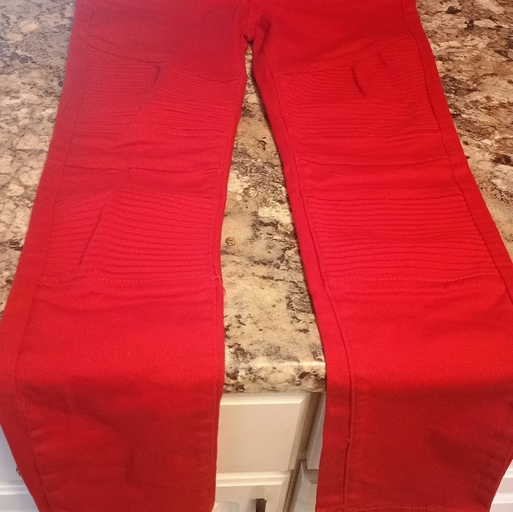 Vibrant Red Pants Boys Size 18 Me With No Tags